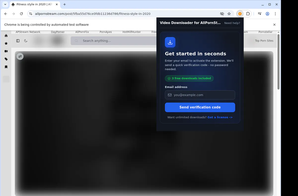 Allpornstream Video Downloader browser extension screenshot 4
